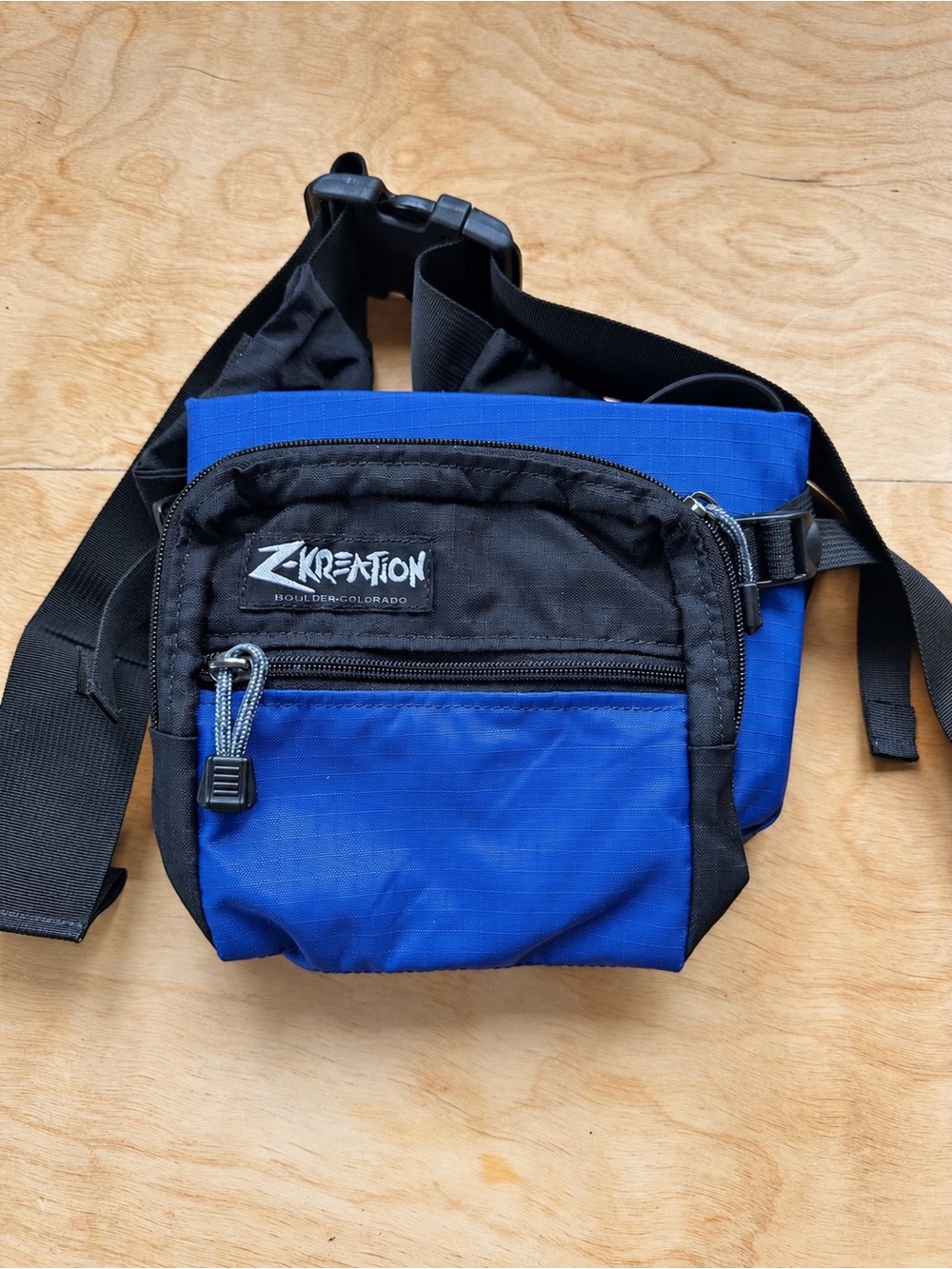 Vintage Z-Kreation Boulder Colorado Waist Pack Hip Bag Blue Black 80s 90s
